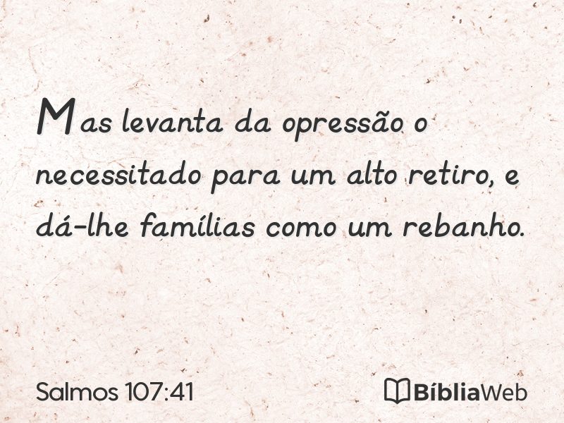 Salmos 107:41 em imagem para compartilhar
