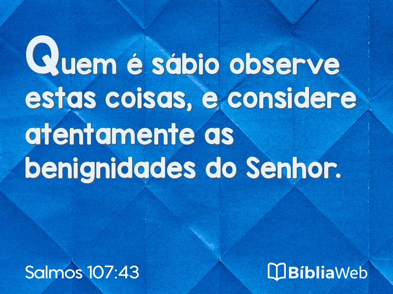 Salmos 107:43 em imagem para compartilhar