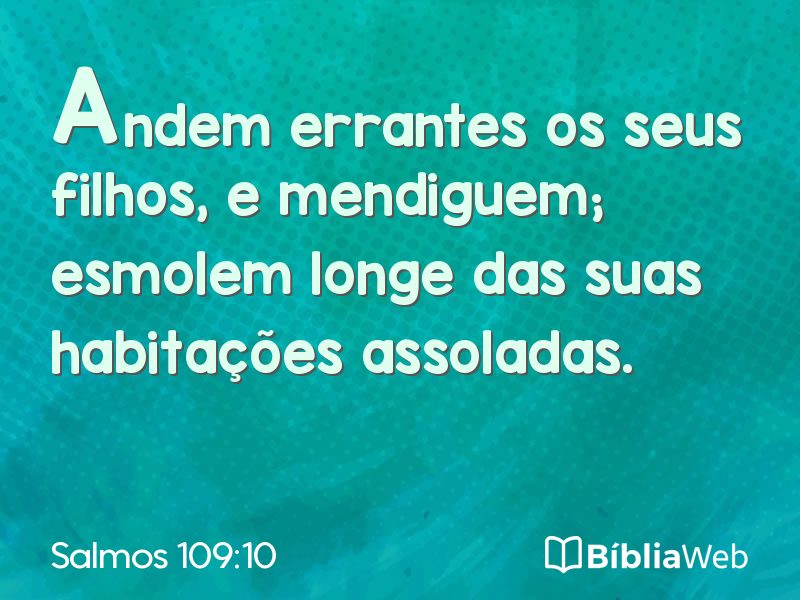 Salmos 109:10 em imagem para compartilhar