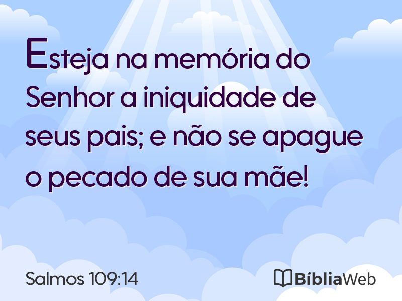 Salmos 109:14 em imagem para compartilhar