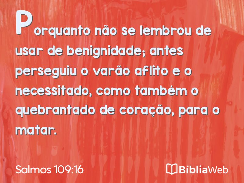 Salmos 109:16 em imagem para compartilhar