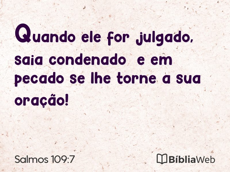 Salmos 109:7 em imagem para compartilhar