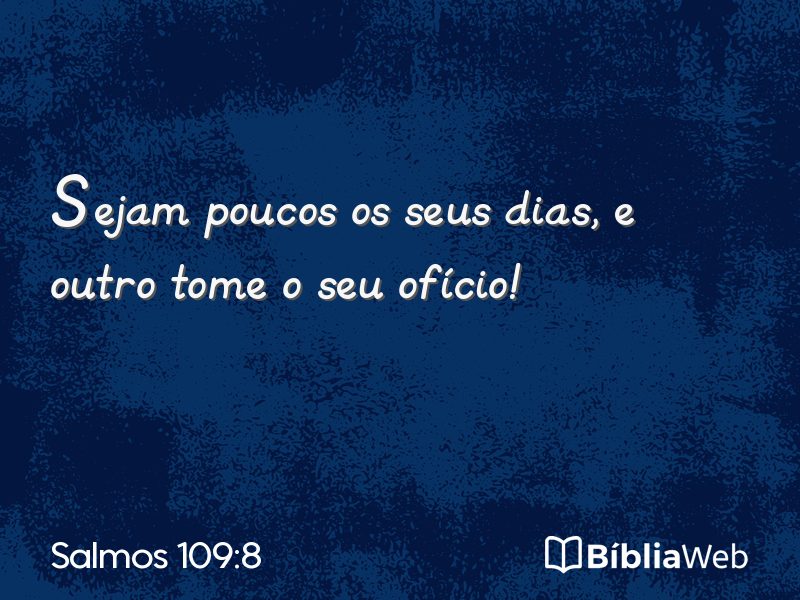 Salmos 109:8 em imagem para compartilhar