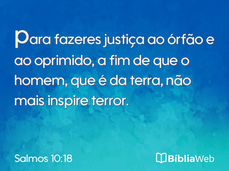 Salmos 10:18 em imagem para compartilhar