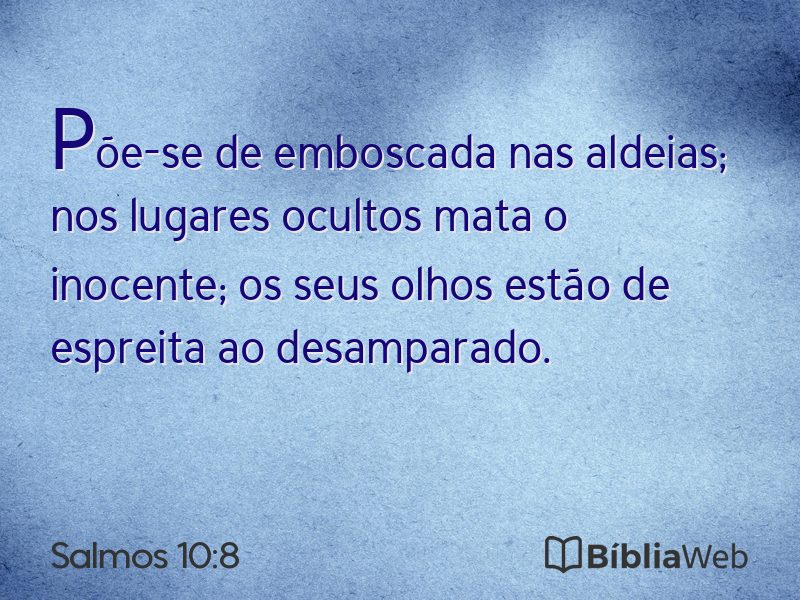 Salmos 10:8 em imagem para compartilhar