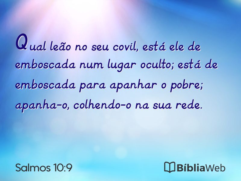 Salmos 10:9 em imagem para compartilhar