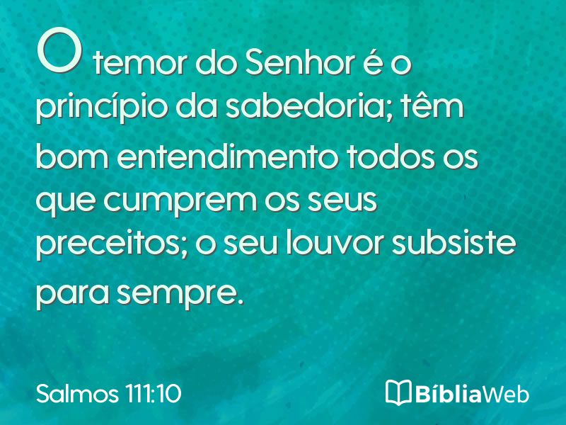 Salmos 111:10 em imagem para compartilhar