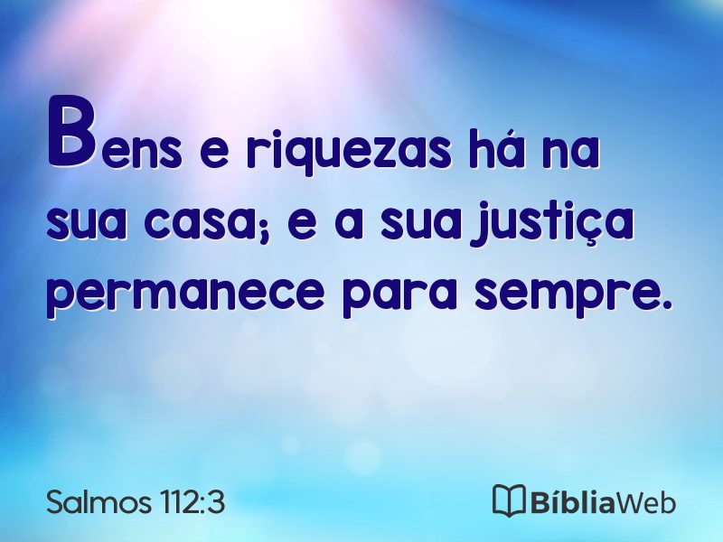Salmos 112:3 em imagem para compartilhar