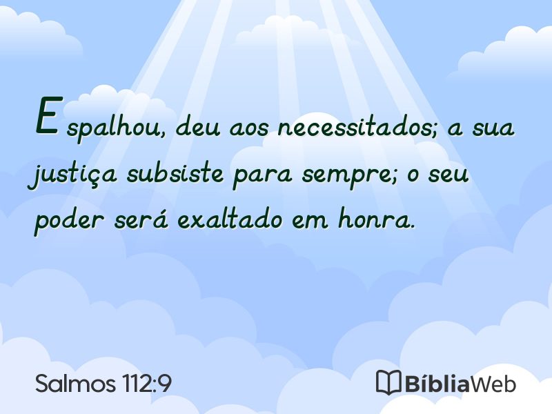 Salmos 112:9 em imagem para compartilhar