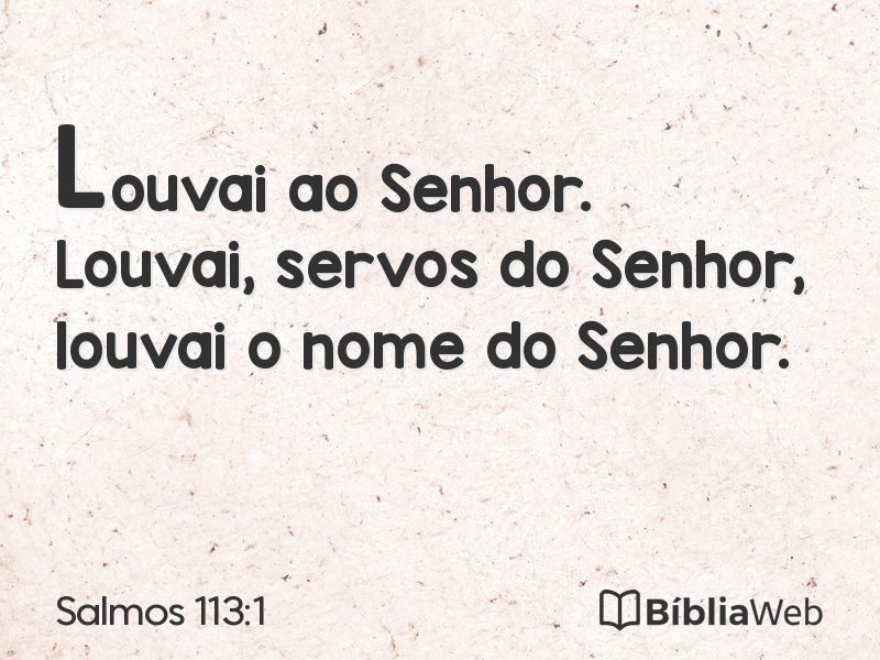 Salmos 113:1 em imagem para compartilhar