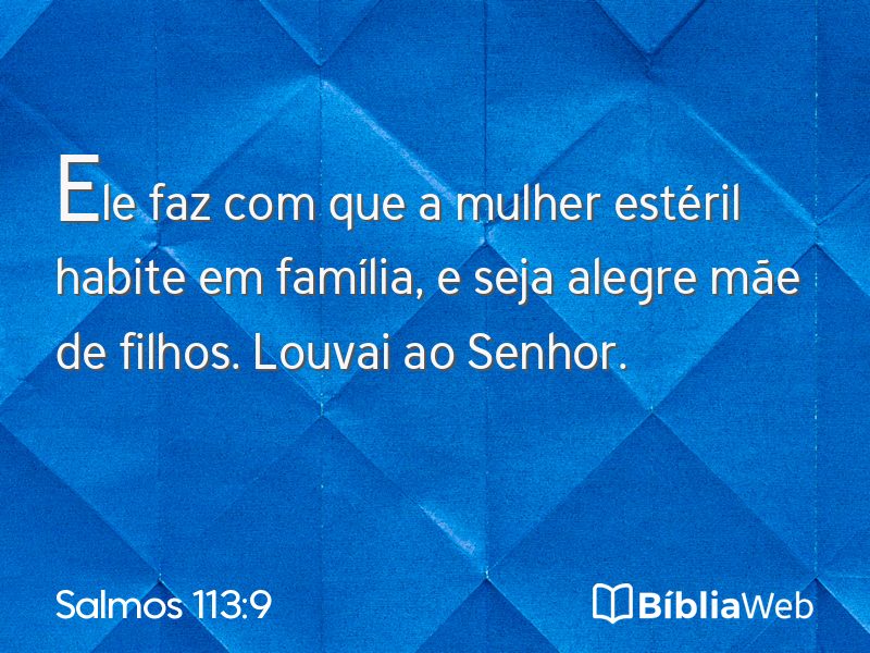 Salmos 113:9 em imagem para compartilhar
