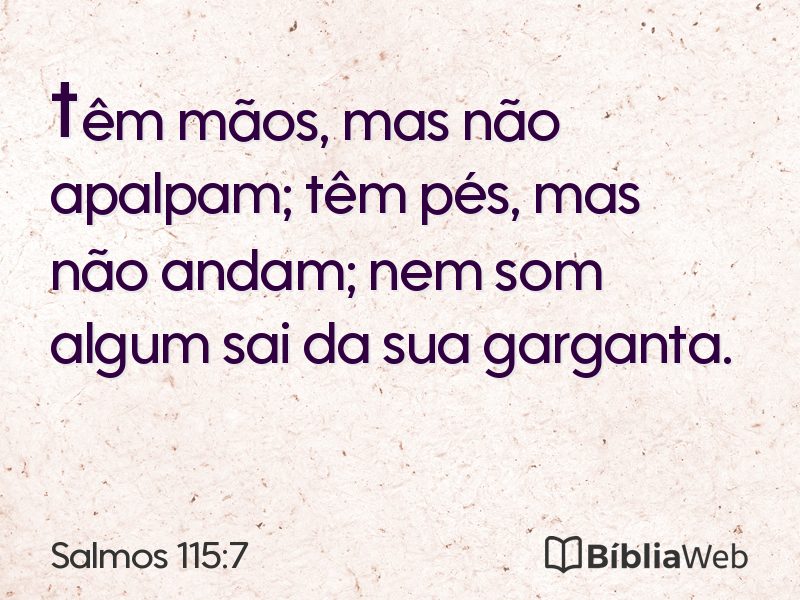 Salmos 115:7 em imagem para compartilhar
