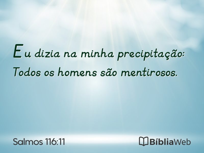 Salmos 116:11 em imagem para compartilhar