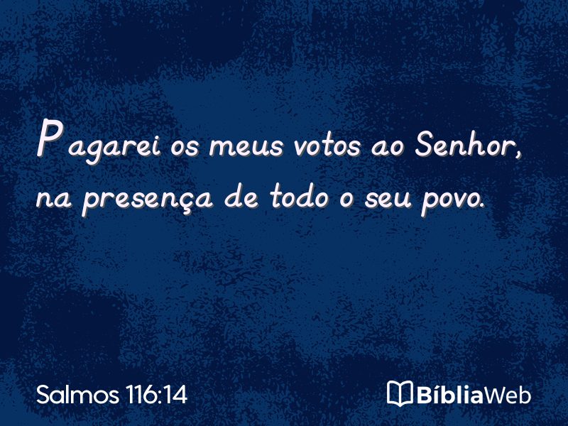 Salmos 116:14 em imagem para compartilhar