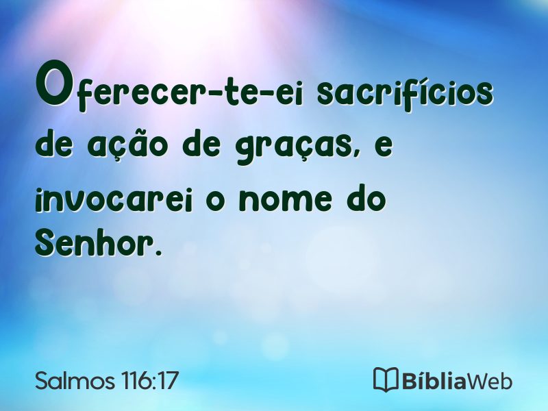 Salmos 116:17 em imagem para compartilhar