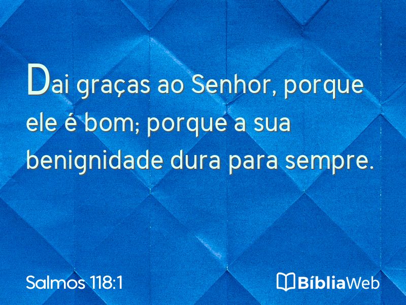 Salmos 118:1 em imagem para compartilhar