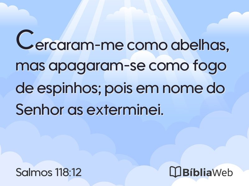 Salmos 118:12 em imagem para compartilhar