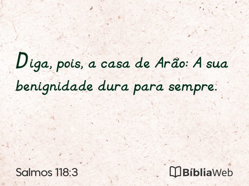 Salmos 118:3 em imagem para compartilhar