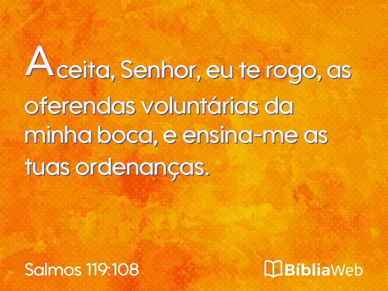 Salmos 119:108 em imagem para compartilhar