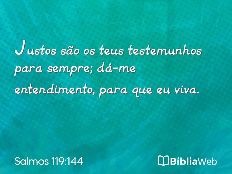 Salmos 119:144 em imagem para compartilhar