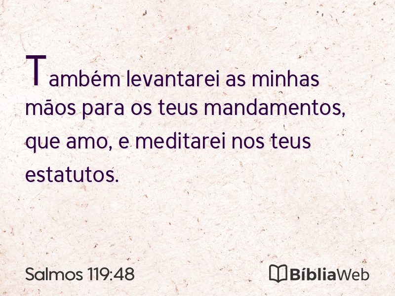 Salmos 119:48 em imagem para compartilhar