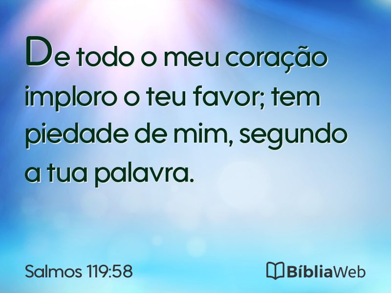 Salmos 119:58 em imagem para compartilhar