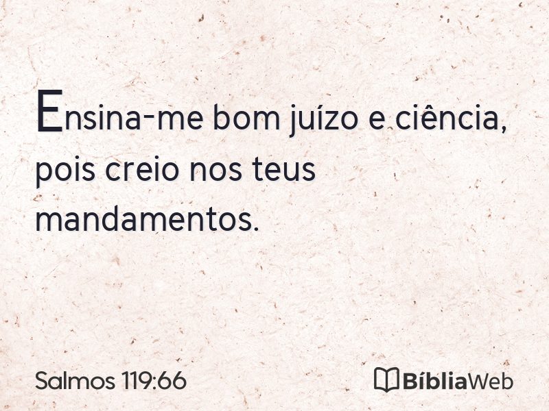 Salmos 119:66 em imagem para compartilhar