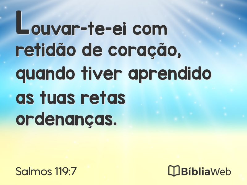 Salmos 119:7 em imagem para compartilhar