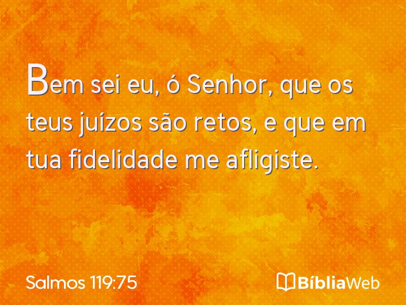 Salmos 119:75 em imagem para compartilhar