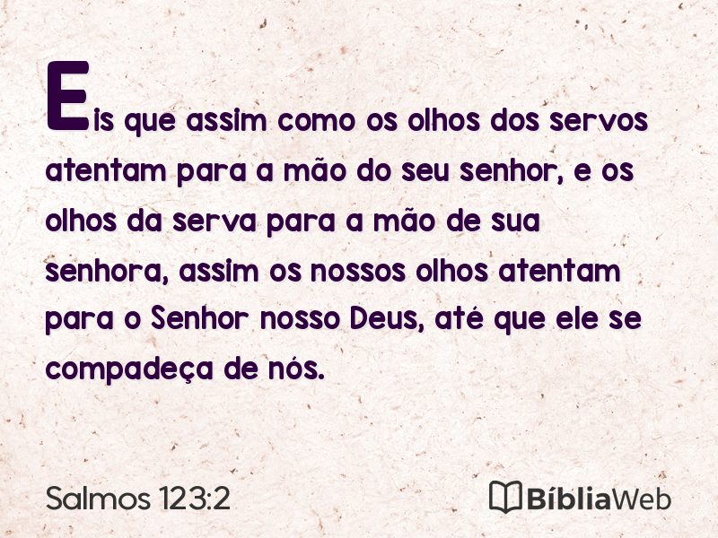 Salmos 123:2 em imagem para compartilhar