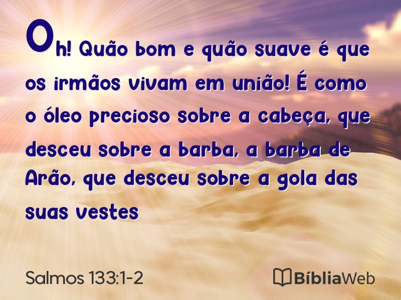 Salmos 133:1-2 em imagem para compartilhar
