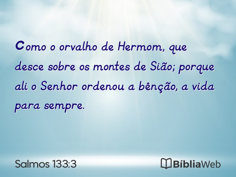 Salmos 133:3 em imagem para compartilhar