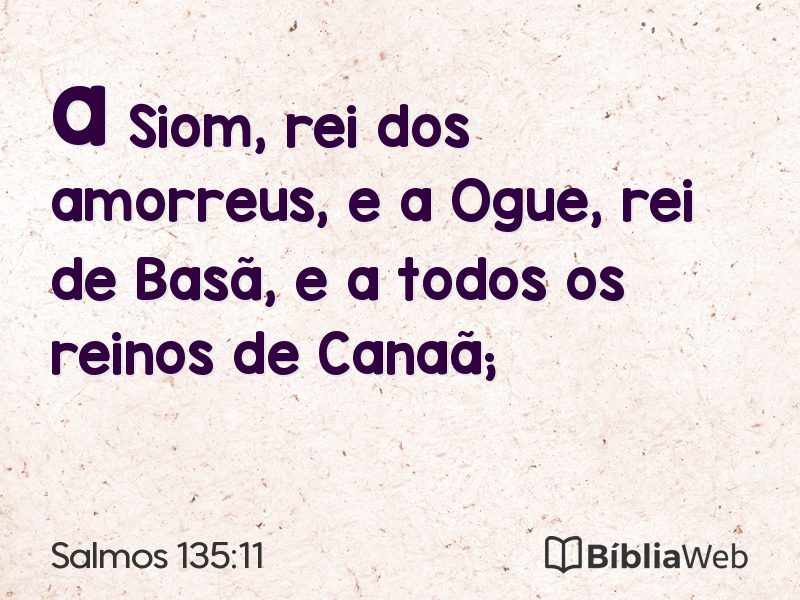 Salmos 135:11 em imagem para compartilhar