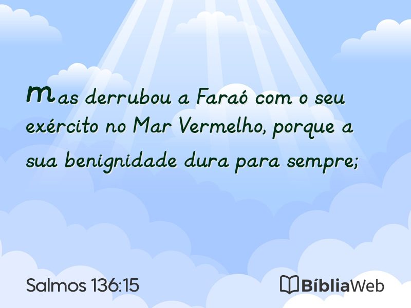 Salmos 136:15 em imagem para compartilhar