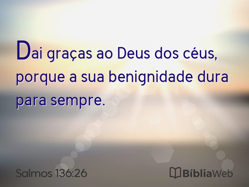 Salmos 136:26 em imagem para compartilhar