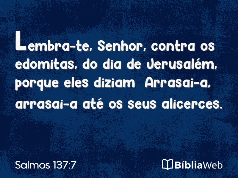 Salmos 137:7 em imagem para compartilhar