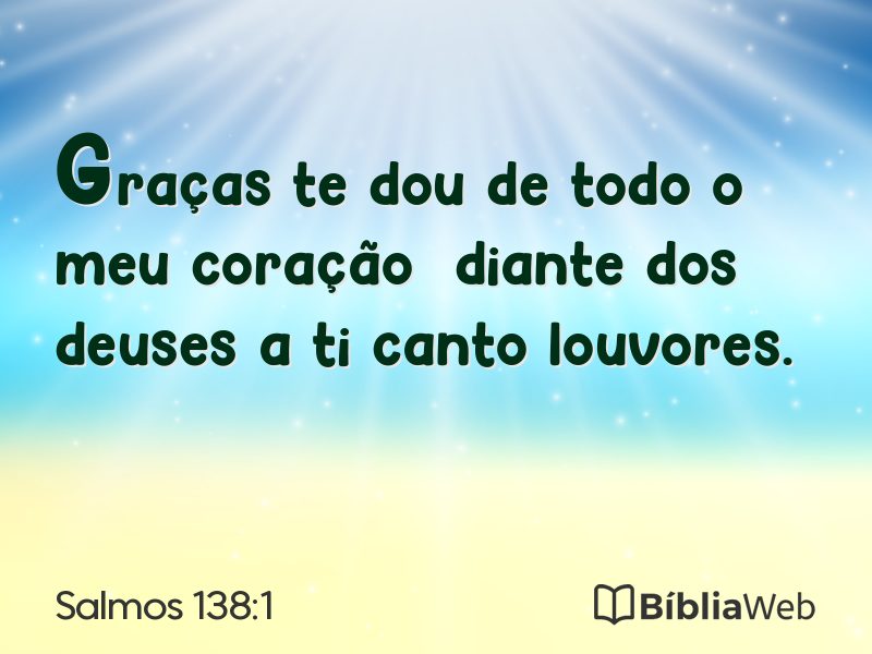 Salmos 138:1 em imagem para compartilhar