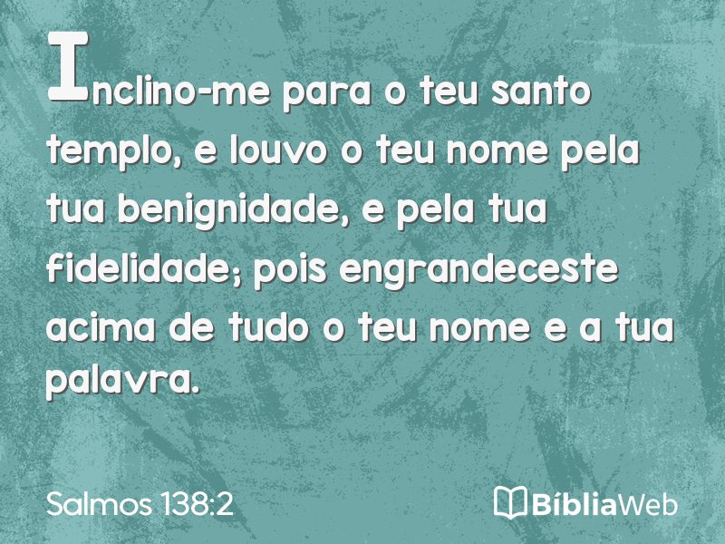 Salmos 138:2 em imagem para compartilhar