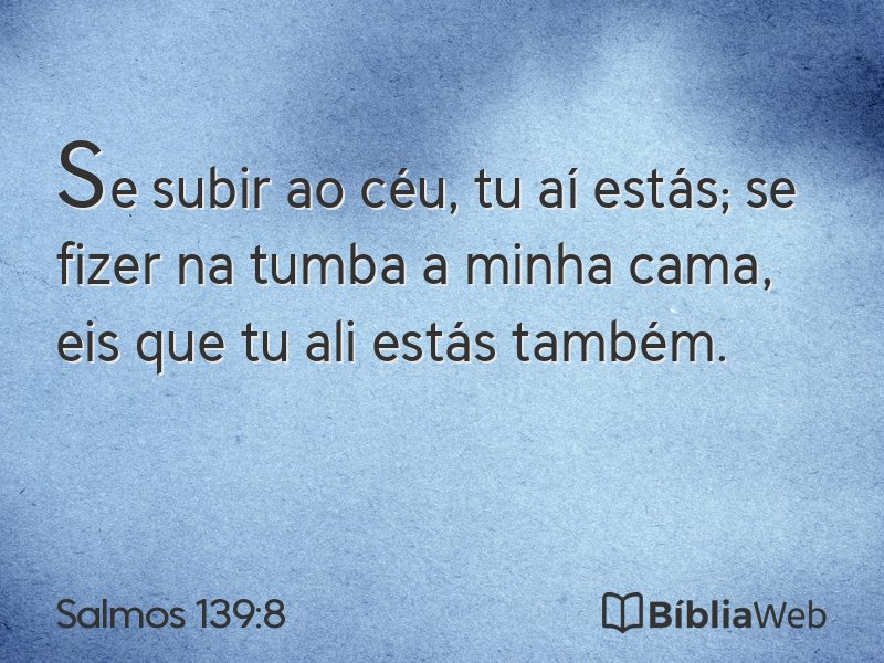 Salmos 139:8 em imagem para compartilhar