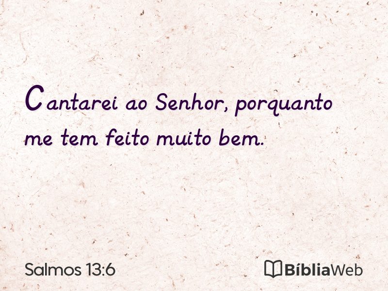 Salmos 13:6 em imagem para compartilhar