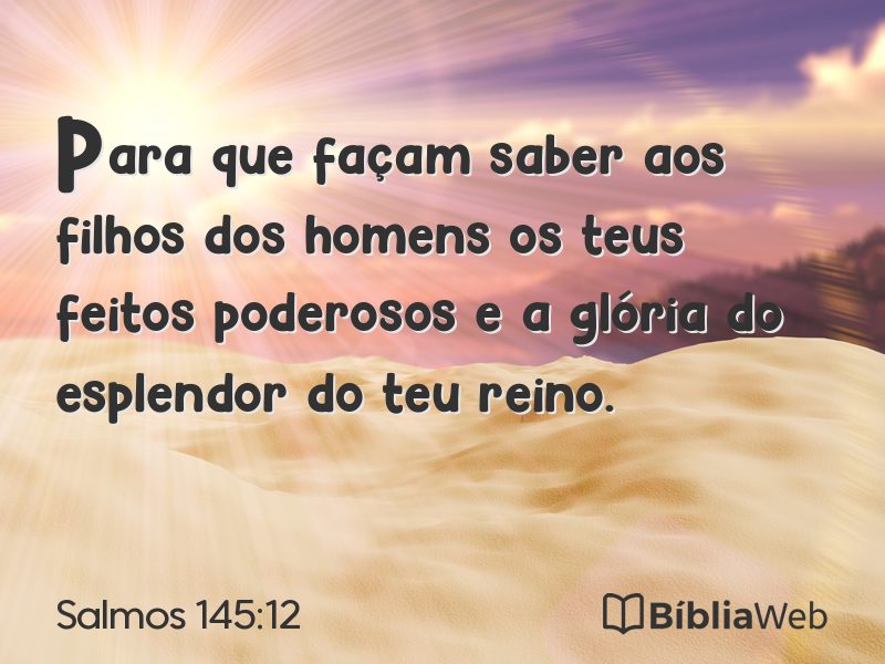 Salmos 145:12 em imagem para compartilhar