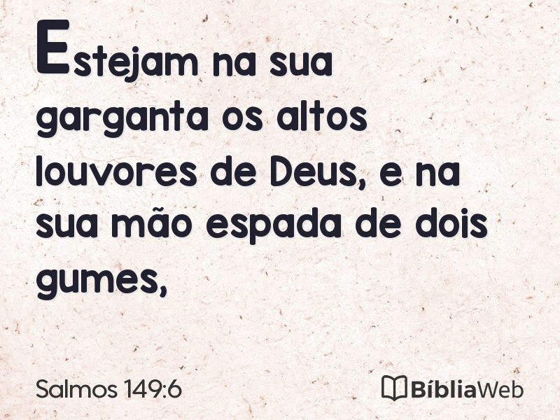 Salmos 149:6 em imagem para compartilhar