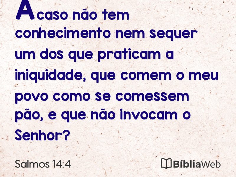Salmos 14:4 em imagem para compartilhar