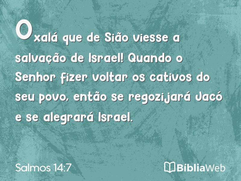 Salmos 14:7 em imagem para compartilhar