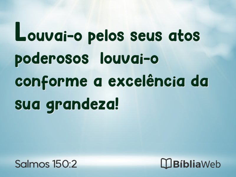 Salmos 150:2 em imagem para compartilhar