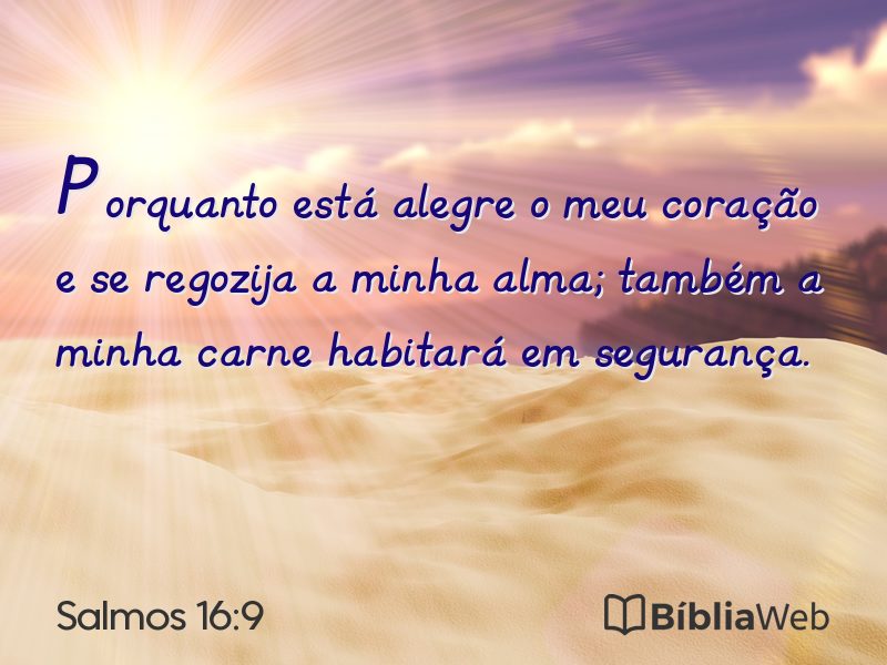 Salmos 16:9 em imagem para compartilhar