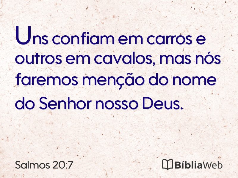 Salmos 20:7 em imagem para compartilhar