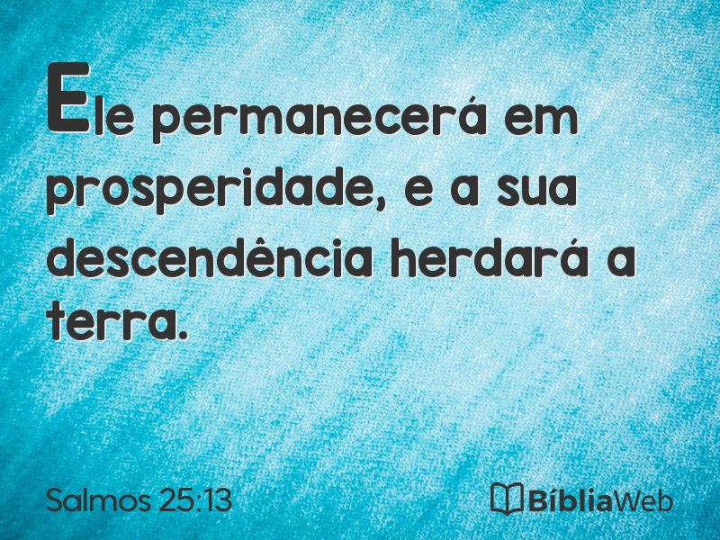 Salmos 25:13 em imagem para compartilhar