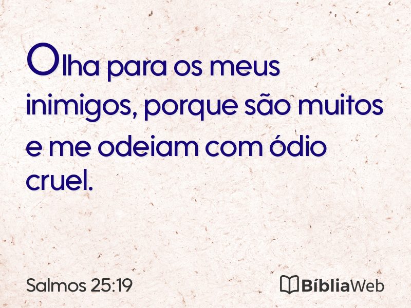 Salmos 25:19 em imagem para compartilhar