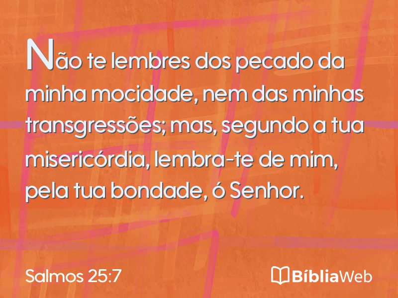 Salmos 25:7 em imagem para compartilhar